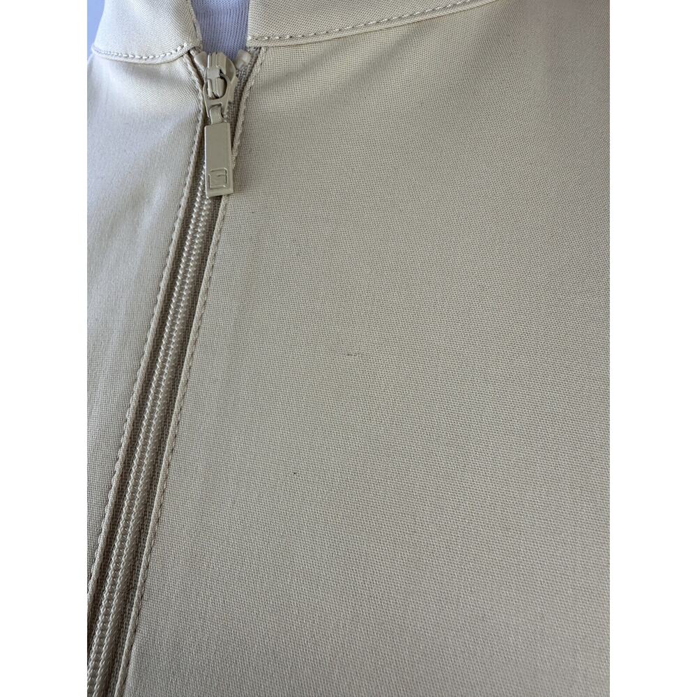Lafayette 148 New York Pleated Stretch Full Zip Fitted Yellow Jacket Size 6 - Picture 3 of 16